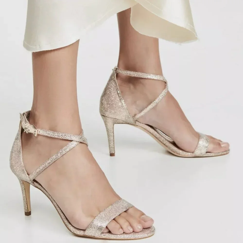 Michael Kors Ava Mid Sandal Glitter Mesh